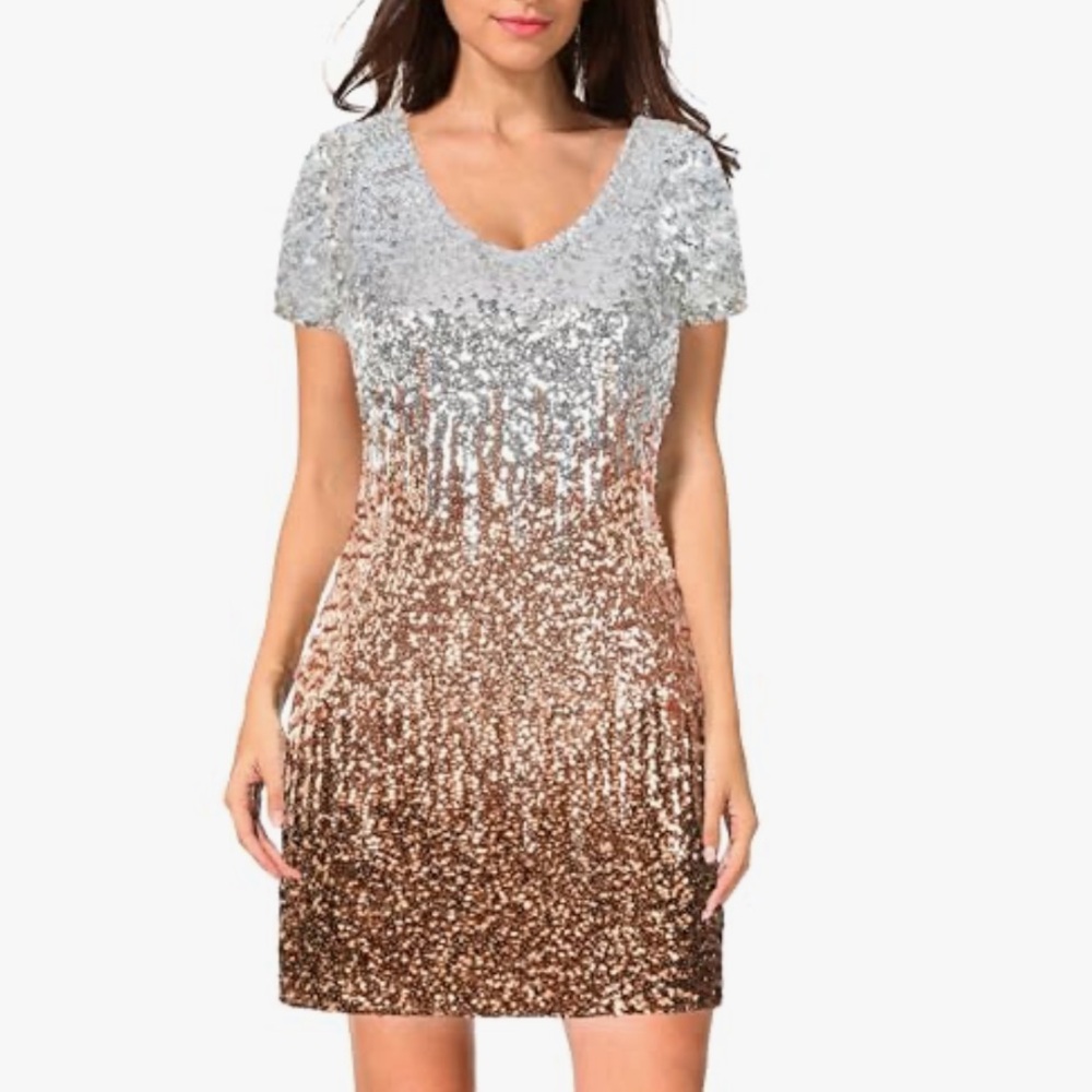 Silver and Gold Sequin Dress
